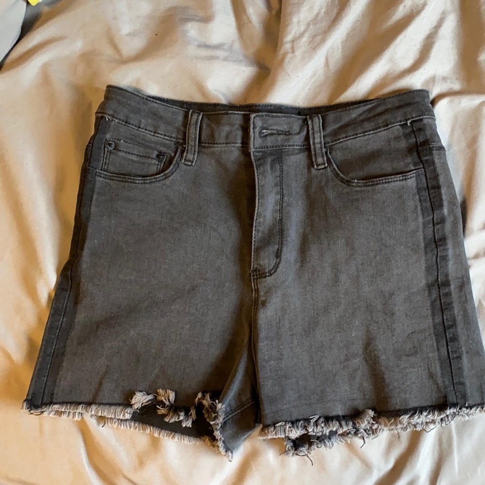 Black jean shorts